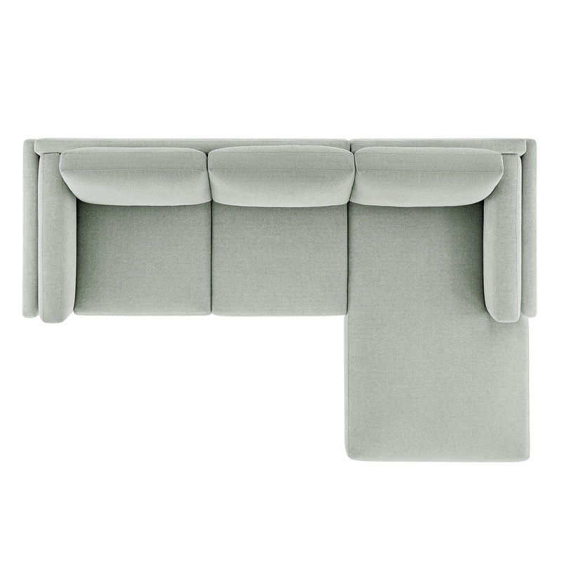 Modway Roscoe Right-Facing Fabric Sectional Sofa with Chaise in Gray