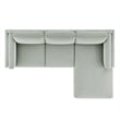 Modway Roscoe Right-Facing Fabric Sectional Sofa with Chaise in Gray