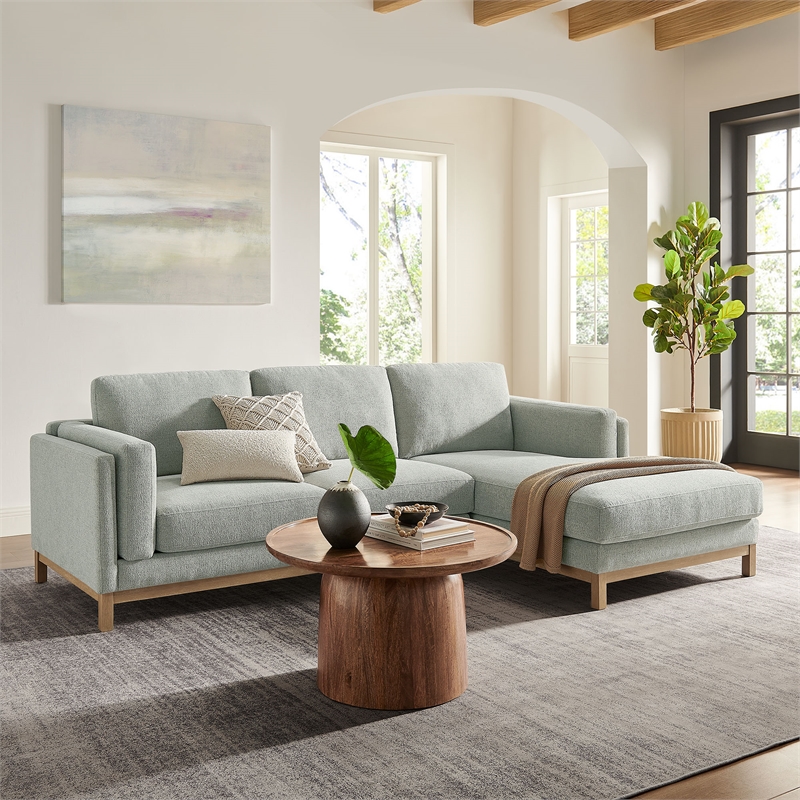 Modway Roscoe Right-Facing Fabric Sectional Sofa with Chaise in Gray