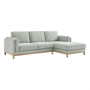 Modway Roscoe Right-Facing Fabric Sectional Sofa with Chaise in Gray