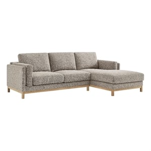 Modway Roscoe Right-Facing Fabric Sectional Sofa with Chaise in Gray