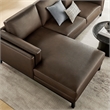 Modway Roscoe Left-Facing Vegan Leather Sectional Sofa with Chaise in Brown