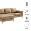 Modway Roscoe Left-Facing Vegan Leather Sectional Sofa with Chaise in Brown