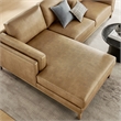 Modway Roscoe Left-Facing Vegan Leather Sectional Sofa with Chaise in Brown