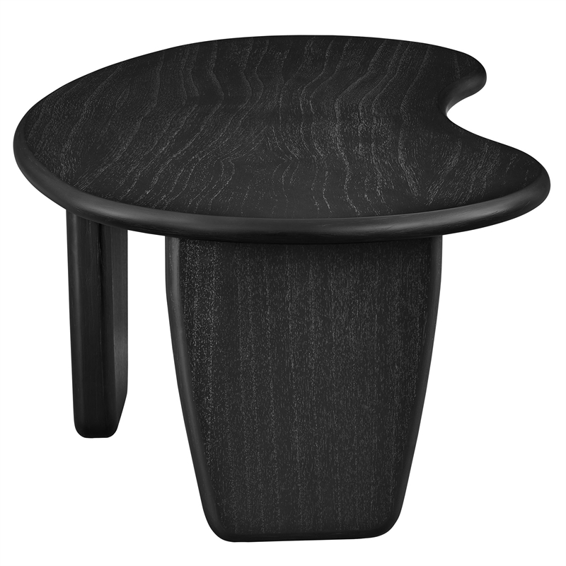 Modway Vetra Kidney-Shaped Free Coffee Table in Black
