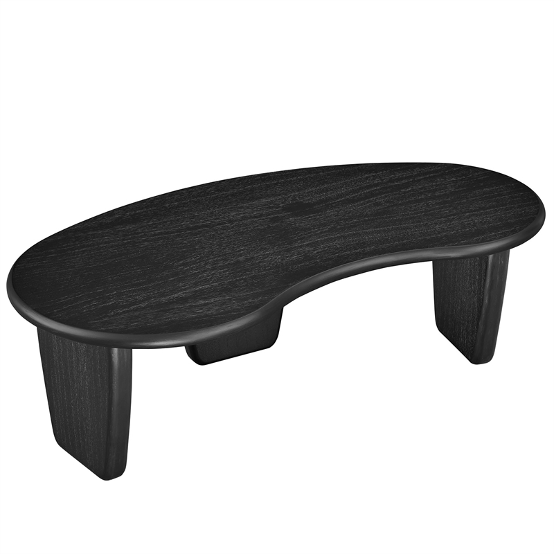 Modway Vetra Kidney-Shaped Free Coffee Table in Black