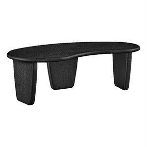 Modway Vetra Kidney-Shaped Free Coffee Table in Black