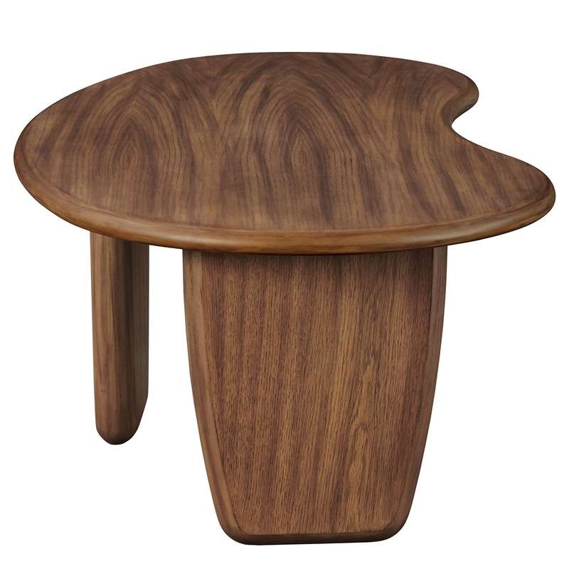 Modway Vetra Kidney-Shaped Free Coffee Table in Brown
