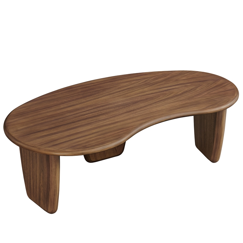 Modway Vetra Kidney-Shaped Free Coffee Table in Brown