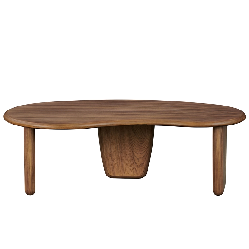 Modway Vetra Kidney-Shaped Free Coffee Table in Brown