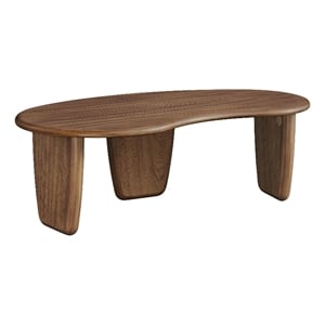 Modway Vetra Kidney-Shaped Free Coffee Table in Brown