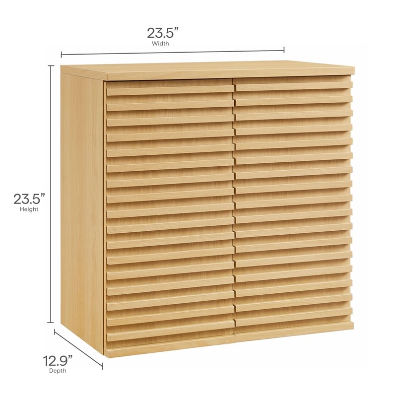 Modway Render Wall Mounted Bathroom Cabinet in Brown