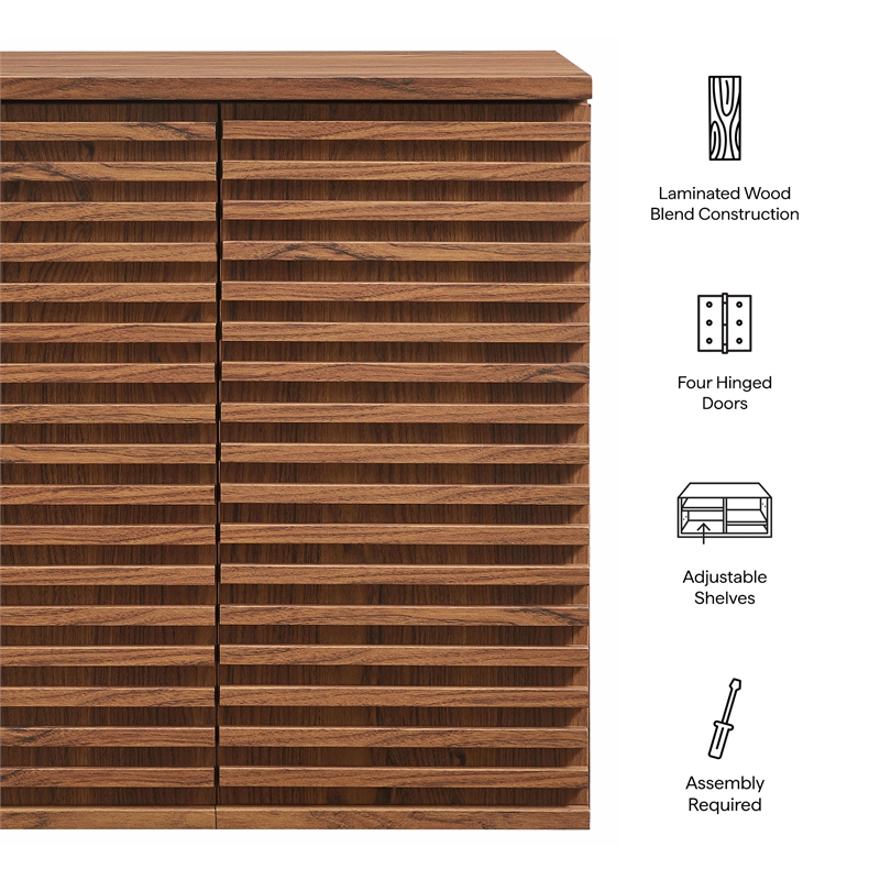 Modway Render Wall Mounted Bathroom Cabinet in Brown