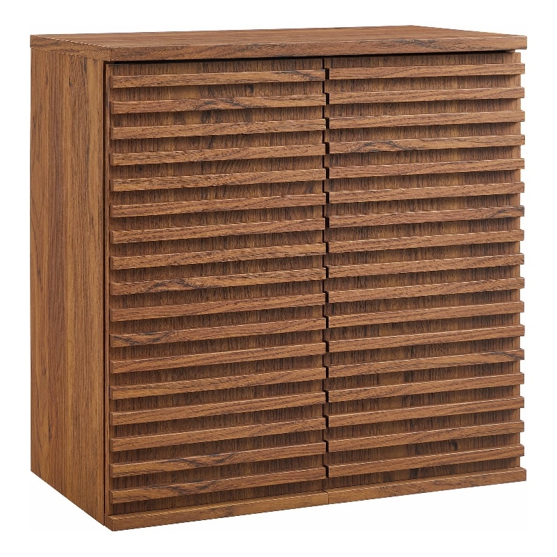 Modway Render Wall Mounted Bathroom Cabinet in Brown