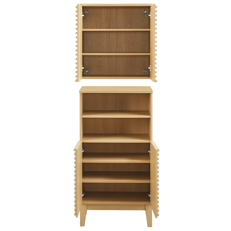 Modway Render Bathroom Cabinet Set in Brown