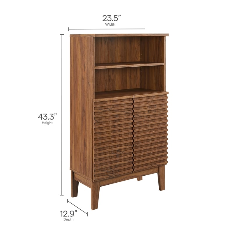 Modway Render Bathroom Cabinet Set in Brown