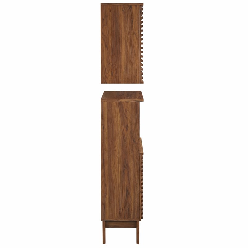 Modway Render Bathroom Cabinet Set in Brown