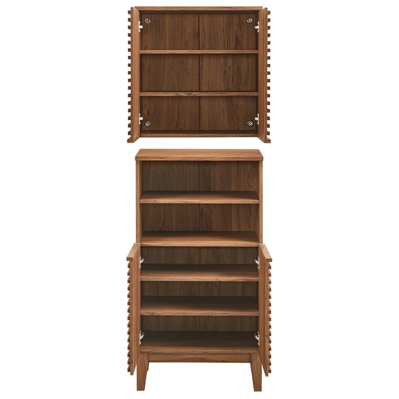 Modway Render Bathroom Cabinet Set in Brown