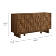 Modway Owen 59 Inch 4 Door Geometric Sideboard in Brown