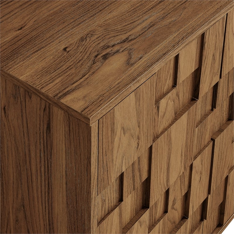 Modway Owen 59 Inch 4 Door Geometric Sideboard in Brown
