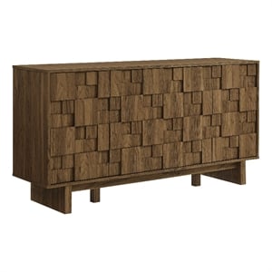 Modway Owen 59 Inch 4 Door Geometric Sideboard in Brown