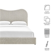 Modway Seluna Boucle Queen Platform Bed in Gray