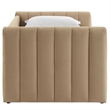 Modway Veyla Channel Tufted Performance Velvet Twin Daybed With Trundle in Brown