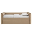 Modway Veyla Channel Tufted Performance Velvet Twin Daybed With Trundle in Brown