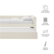 Modway Veyla Channel Tufted Boucle Twin Daybed With Trundle in White