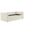 Modway Veyla Channel Tufted Boucle Twin Daybed With Trundle in White