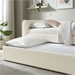 Modway Veyla Channel Tufted Boucle Twin Daybed With Trundle in White