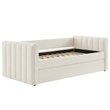 Modway Veyla Channel Tufted Boucle Twin Daybed With Trundle in White