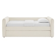 Modway Veyla Channel Tufted Boucle Twin Daybed With Trundle in White