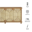 Modway Marola 71 Inch Oak Wood Sideboard With 4 Seagrass Doors