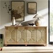 Modway Marola 71 Inch Oak Wood Sideboard With 4 Seagrass Doors