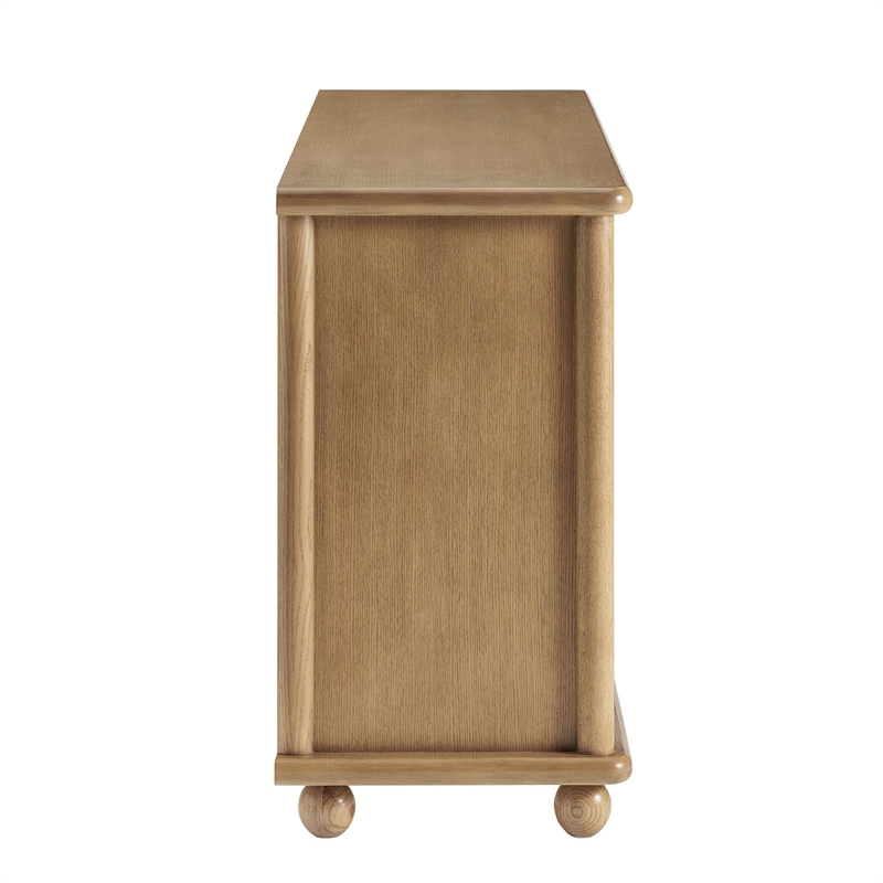 Modway Marola 71 Inch Oak Wood Sideboard With 4 Seagrass Doors