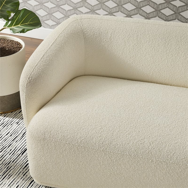 Monica 88 Inch Boucle Fabric Sofa in Cream