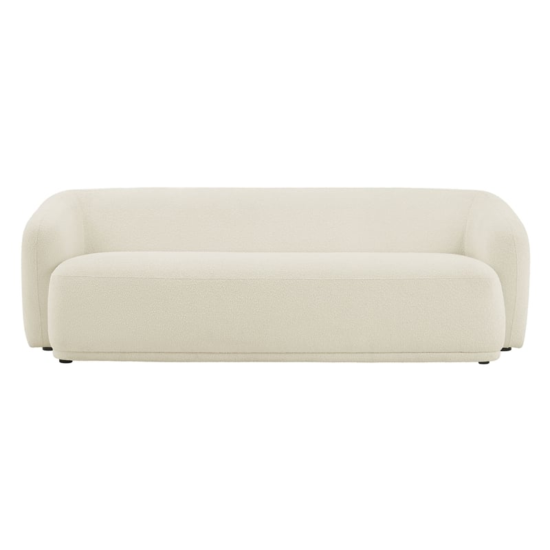 Monica 88 Inch Boucle Fabric Sofa in Cream