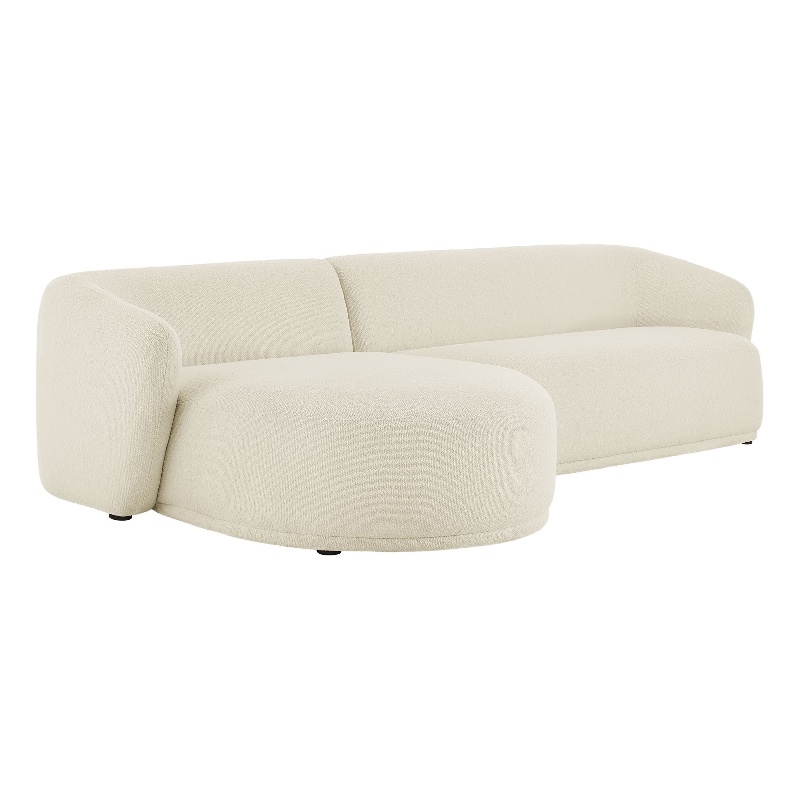 Monica 2 Piece Left Facing Boucle Fabric Modular Sofa with Chaise