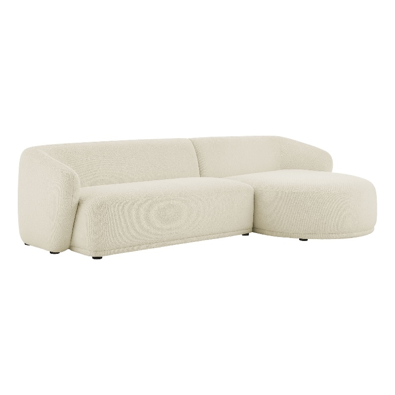 Monica 2 Piece Right Facing Boucle Fabric Modular Sofa with Chaise