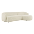 Monica 2 Piece Right Facing Boucle Fabric Modular Sofa with Chaise