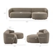 Monica 2 Piece Right Facing Boucle Fabric Modular Sofa with Chaise