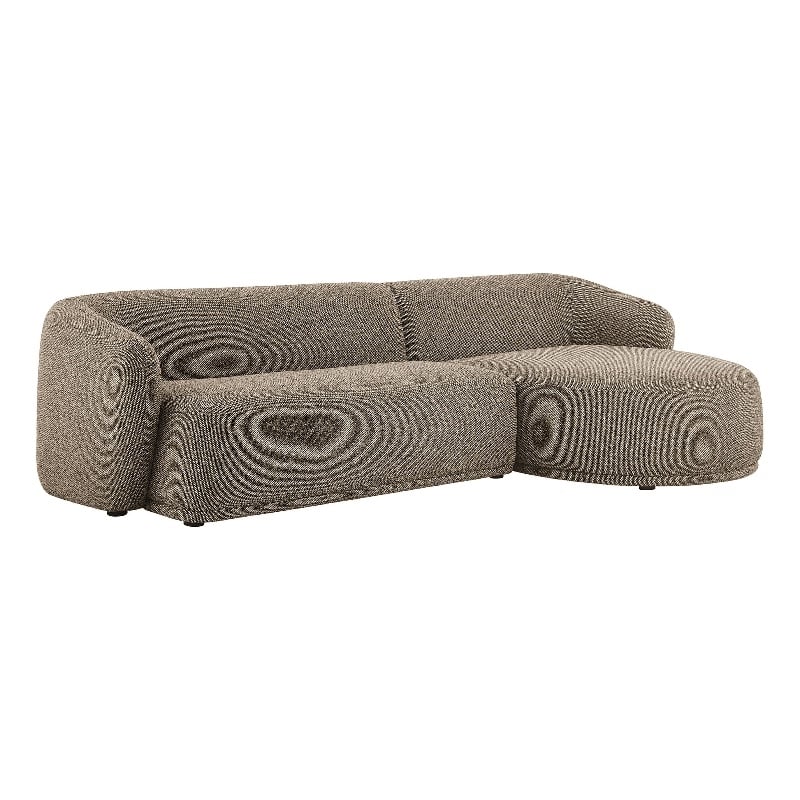 Monica 2 Piece Right Facing Boucle Fabric Modular Sofa with Chaise