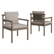 Modway Eleni 7 Piece Outdoor Patio Teak Wood Dining Set in Weathered Gray Pebble