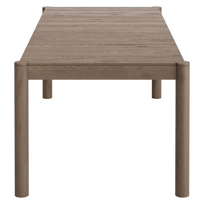 Modway Eleni 7 Piece Outdoor Patio Teak Wood Dining Set in Weathered Gray Flint