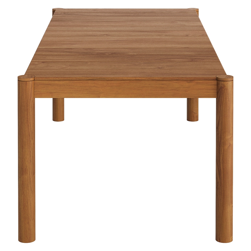 Modway Eleni 7 Piece Outdoor Patio Teak Wood Dining Set in Natural Sail