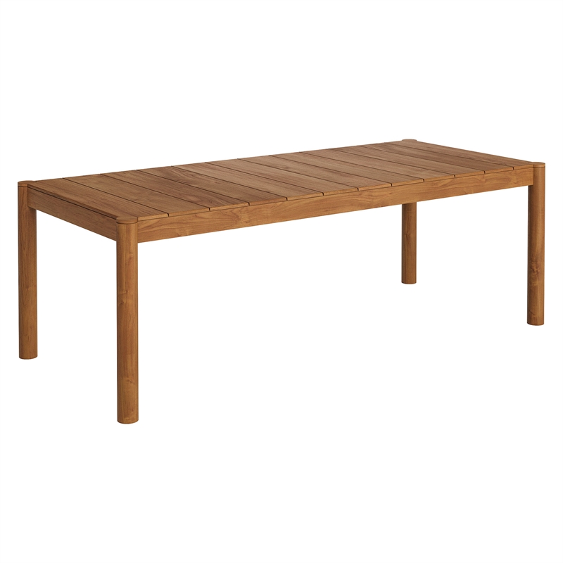 Modway Eleni 7 Piece Outdoor Patio Teak Wood Dining Set in Natural Sail