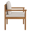 Modway Eleni 7 Piece Outdoor Patio Teak Wood Dining Set in Natural Sail