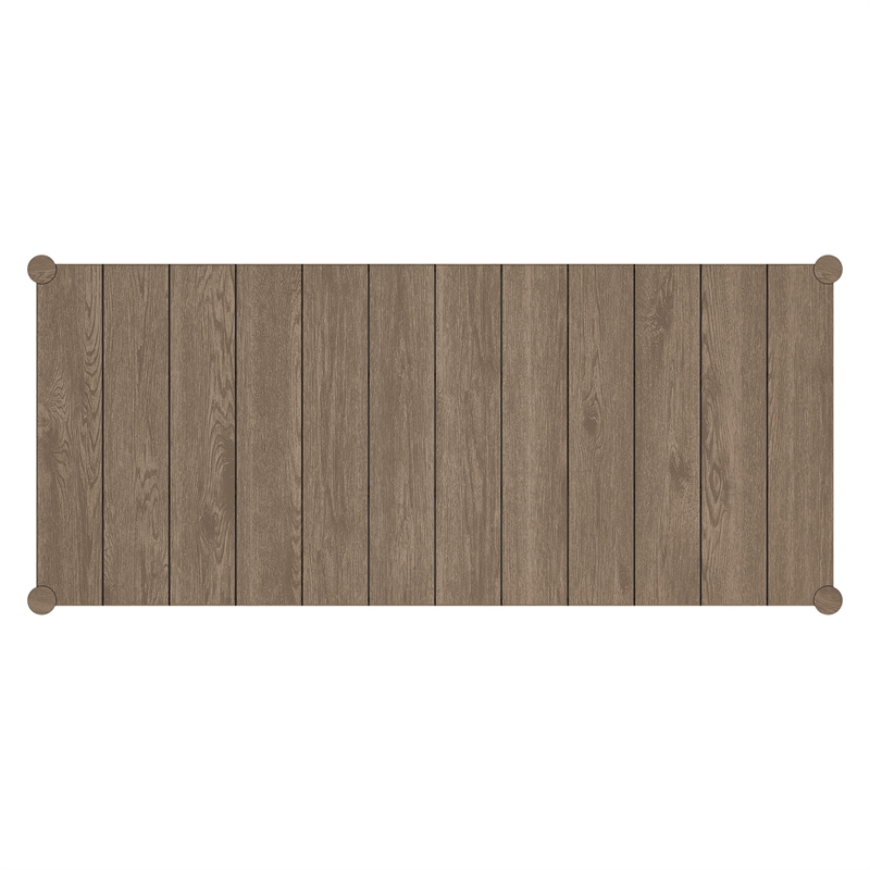 Eleni 89-Inch Outdoor Patio Teak Wood Dining Table in Weathered Gray