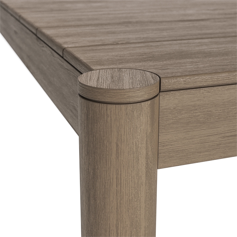 Eleni 89-Inch Outdoor Patio Teak Wood Dining Table in Weathered Gray
